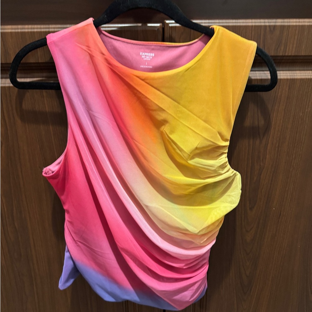 Express Women's Gradient Tank Top - Pink, Yellow, Purple